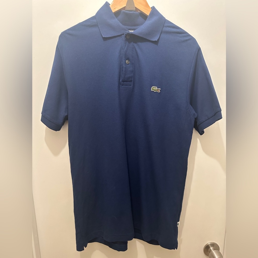 Lacoste Navy Blue Short Sleeve Polo Shirt Men’s 7 XL